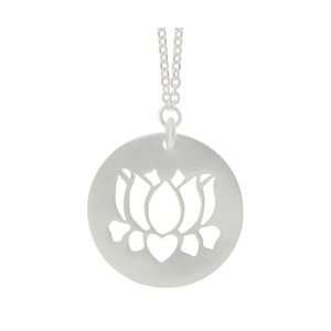   Tashi Brushed Sterling Silver Lotus Cut Out Necklace Tashi Jewelry