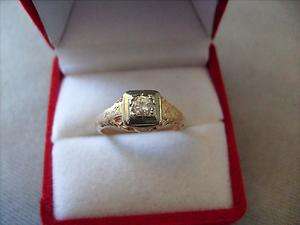 Vintage  Antique Art Deco 14K Diamond Filigree Ring  