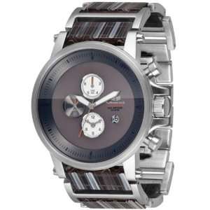 Vestal Watches   Plexi Acetate Watch in Silver/Grey Stripes/Gunmetal 