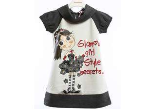 NEW Monnalisa gray Glamour Girl t shirt dress SZ 2 15  