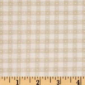  44 Wide French Farmhouse Checks Beige Fabric By The Yard 