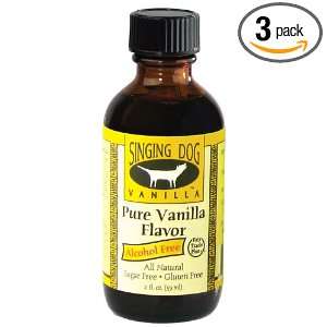 Singing Dog Vanilla Pure Vanilla Extract Alcohol Free, 2 Ounce Bottles 