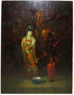 Pintura a óleo japonesa retrato de geisha robert Maguire