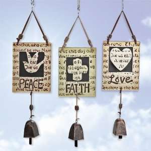  Gerson 1903730 Square Glass Wind Chime with Metal Bell 