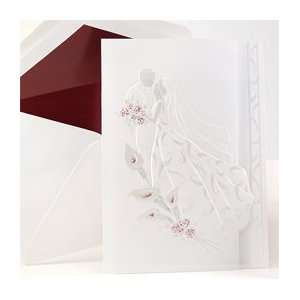  Wedding Invitation Kit   Sealed With A Kiss Burgundy Pearl 
