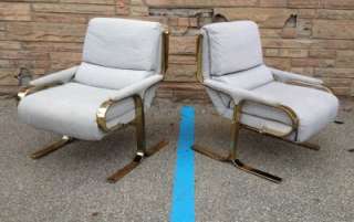 Pair Lounge Chairs by Carsons of High Point after Milo Baughman Thayer 