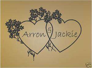 Hearts Personalized   Vinyl Wall Art Decals Words  