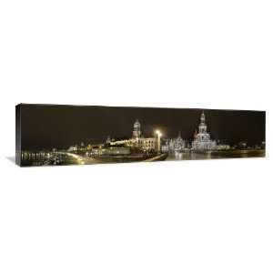  Dresden at Night   Gallery Wrapped Canvas   Museum Quality 