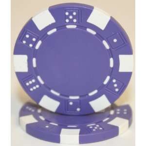  25 Purple Dice 11.5 Gram 2 Tone Poker Chips Sports 