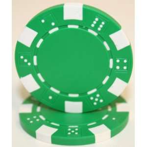  50 Green Dice 11.5 Gram 2 Tone Poker Chips Sports 