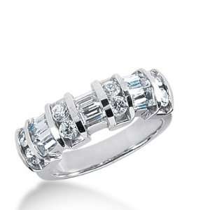  950 Platinum Diamond Anniversary Wedding Ring 8 Round Brilliant 