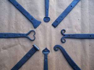 Blacksmith Forged (30 inch) Wrought Iron Strap Hinges  