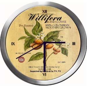  WILLIFORD 14 Inch Coffee Metal Clock Quartz Movement 