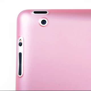 Pink Slim Rubber Hard Back Case Skin Work w/ iPad 2 Smart Cover 