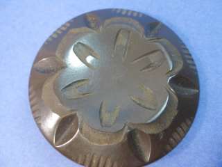 vtg 30s 40s Large Carved Bakelite Coat Button  