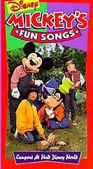  Songs   Mickeys Fun Songs Campout at Disney World VHS, 1994  