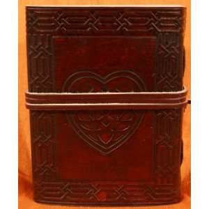  Celtic Heart Knot Embossed Handmade Leather Journal 5 x 6 