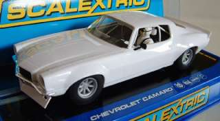 Scalextric C3245 1970 Chevy Camaro White Slot Car 1/32  