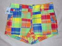 Loudmouth Ladies Grass Bright Plaid Golf Short Womens New With Tags 