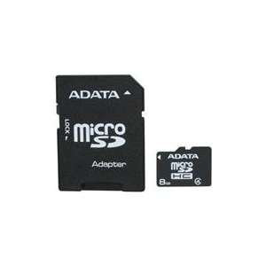  ADATA 8GB Class 4 Micro SDHC Flash Card with Adapter 