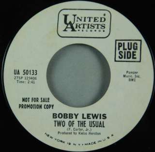 BOBBY LEWIS 45 Two Of The Usual UA Promo HEAR  