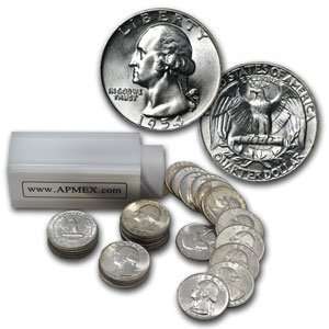    1959 Washington Quarters   90 Silver 40 Coin Roll (BU) Toys & Games