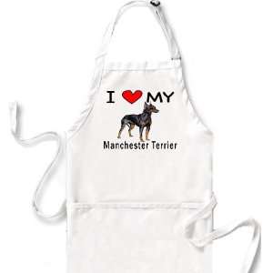  I Love My Manchester Terrier Apron