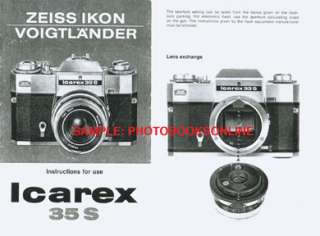 Zeiss Icarex 35S Instruction Manual  