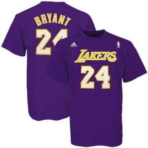 adidas Los Angeles Lakers #24 Kobe Bryant Youth Purple Player T shirt 