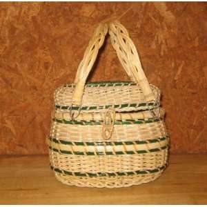  Pennsylvania Amish Hand Crafted Wicker Baskets With Green 