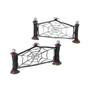 Department 56 Halloween Village Accessories Wicked Web Fence Set Of 7
