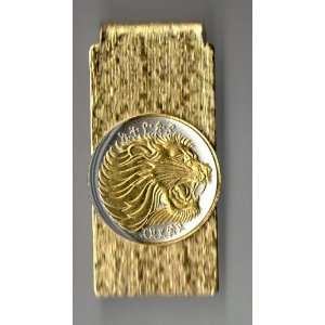  Gorgeous 2 Toned Gold on Silver Ethiopia Lion, Coin 