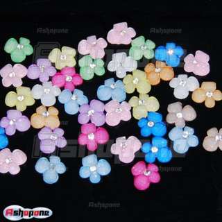 20x 3D Acrylic Flower Rhinestones For Nail Art Tips Decorations New 