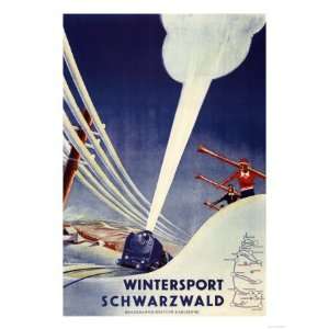  Germany   Skiing in the Black Forest Premium Poster Print 