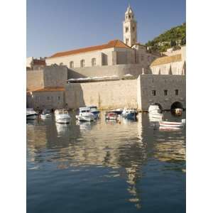  Belltower of Dominican Monastery reflected in Adriatic Sea 
