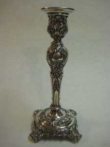 BEAUTIFUL WM ROGERS & SON VICTORIAN ROSE SILVERPLATE CANDLE HOLDER 