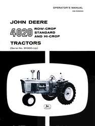 John Deere 4020 Row Crop Standard Hi Operators Manual  