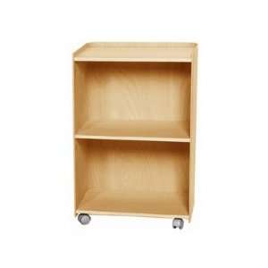 Aeri Wood Cart with Three Shelves and Casters Finish Natural, Size 