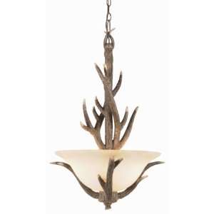   Country Style And Antler 3 Light Pendant in Replica Deer Antler Home