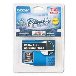  P Touch TZ Tape Cartridge   3/4w, White on Black(sold in 