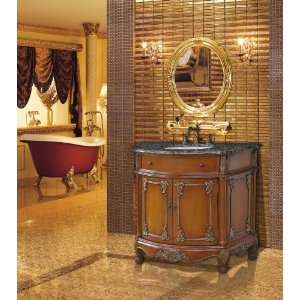   single bathroom vanity with baltic brown granite top