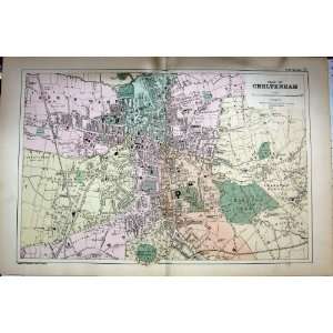  BRITAIN MAP 1895 PLAN CHELTENHAM CHARLTON CUDNALL
