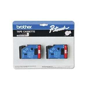  Brother 1/2 Laminated Red on White Tape (2/Pkg) (25 Ft 