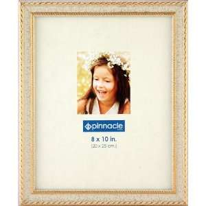  Pinnacle Frames Gold and White Crackle Desk Frame, 8 inch 