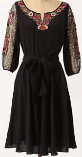 Anthropologie Embroidered Mirabilis Dress Size 4 $248 Spring 2012 