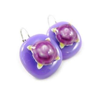    Earrings / dormeuses french touch Liberty lilac. Jewelry