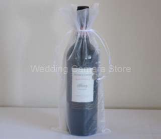 12 white Organza Bags   Bottle/Wine bags,Gift bag 6x14  