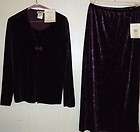 Misses 2 piece Velvet Wine colored Skirt Set by George SIze M 8/10 