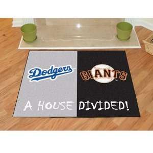  Los Angeles Dodgers House Divided Mat