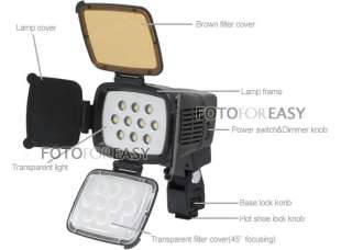 LED 5012 Video Light DV Canon Nikon Camcorder lamp + Battery +Hand 